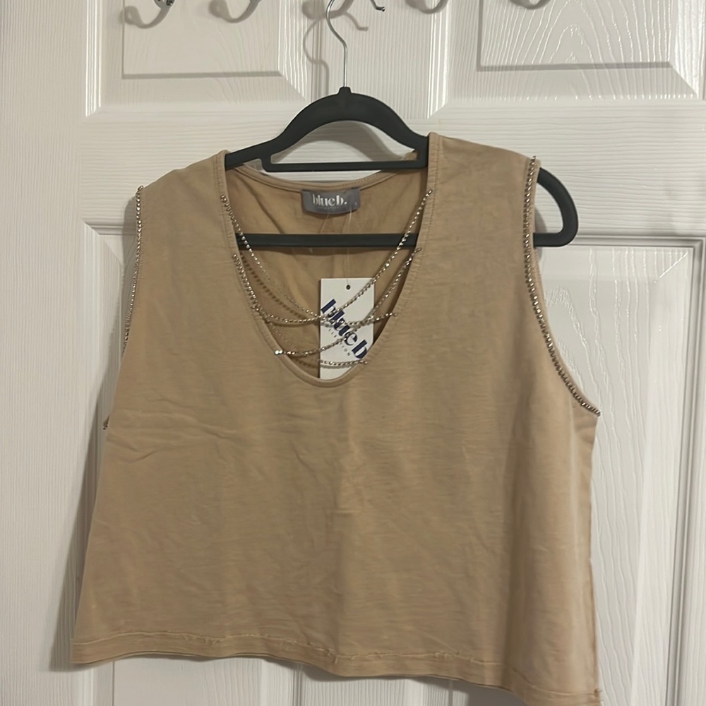 Khaki bling crop
